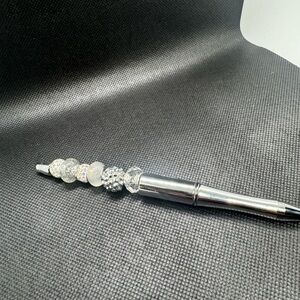 Elegant Silver and Crystal Beaded Pen